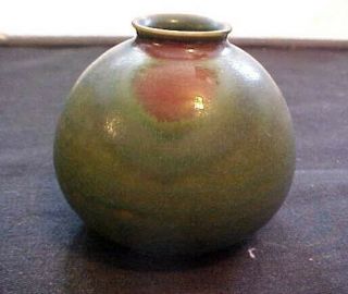 Old Small Green & Brown Fired Pot From,  I Believe Southeast Asia