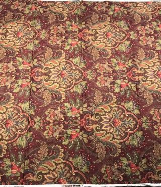 Raymond Waites Ancient Kingdom Fabric Floral Red Green Jacquard Fabric 54 X 100”