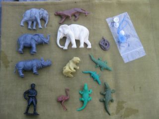 3 Heinerle Germany African Jungle Tarzan Plastic Play Set Animals & Accessories