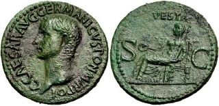 Gaius (caligula) Exceptional As.  Struck Ad 37 - 38.  Ancient Roman Bronze Coin.