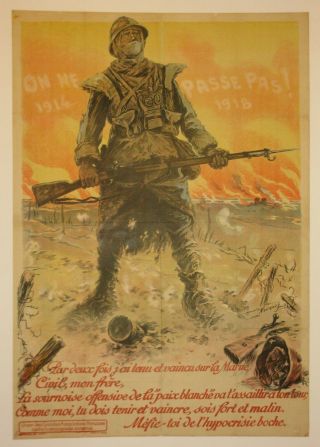 French Bond Poster Linen Ww1 First World War I Wwi Wwi 1918 Neumont