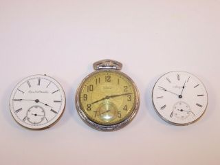 1938 Elgin 16s 17 Jewel 387 Pocket Watch,  2) Elgin 16s Pocket Watch Movements