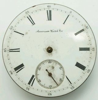 Vintage Waltham A.  T.  & Co.  1865 15 Jewel 10s pocket watch movement for repair 2