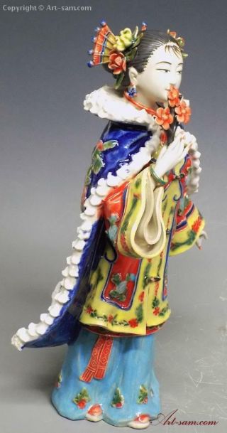 Ancient Chinese Lady - Shiwan Ceramic Figurine Porcelain Doll 2