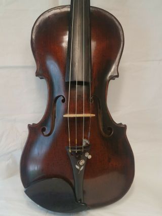 Old Antique Violin 4/4 Size Possible Tyroli Or Austria,  Tourte Bow,  Case,  Perfect