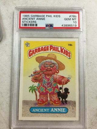 1985 Garbage Pail Kids 78b Ancient Annie Striker Card Psa 10