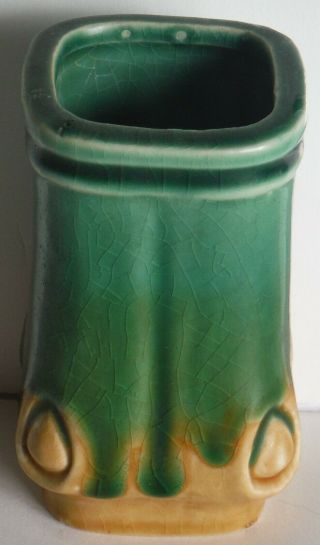 Unusual Antique Chinese Green Pottery Ceramic Vase Marked CHINA very old 3
