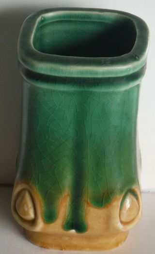 Unusual Antique Chinese Green Pottery Ceramic Vase Marked CHINA very old 5