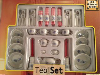 Vintage Porcelain Tea Set 41 Piece Candles Napkins Strombecker Manley Quest