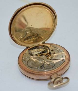 Vintage ELGIN Pocket Watch 16s 15j 312 c.  1919 Wadsworth Referee YGF Hunting Case 5