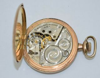 Vintage ELGIN Pocket Watch 16s 15j 312 c.  1919 Wadsworth Referee YGF Hunting Case 6
