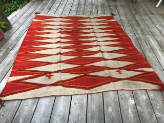 Antique Navajo Rug Blanket Native American Southwest Textile 73 " X 62 "