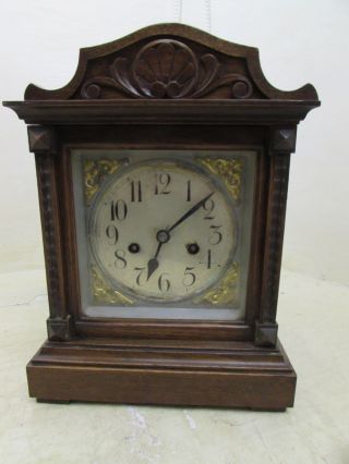 Antique Black Forest German Mantle Clock Badische Uhrenfabrik Needs Minor Att.