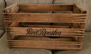 Rare Red Rooster Wood Crate California 