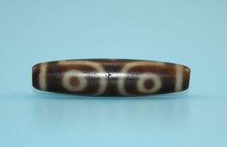48 11 Mm Antique Dzi Agate Old 3 Eyes Bead From Tibet