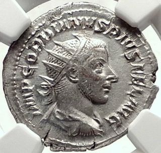 Gordian Iii Authentic Ancient Silver 244ad Roman Coin Rome Felicitas Ngc I70153