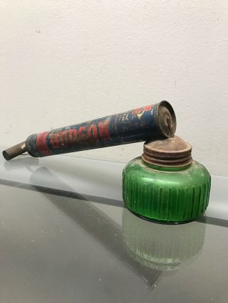 Vintage Hudson Bug / Garden Sprayer Duster W/ Glass Jar A6