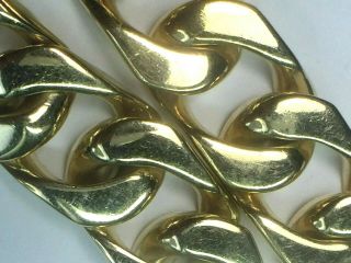 MEGA SIZE heavy 14K yellow gold CURB LINK CHAIN bracelet 7.  25 