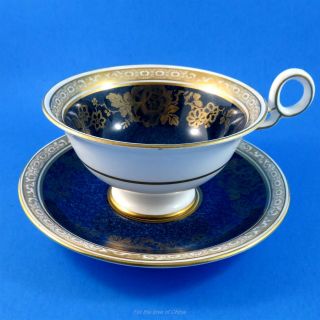 Cobalt Blue with Gold Design Radfords Fenton Tea Cup and Saucer 2