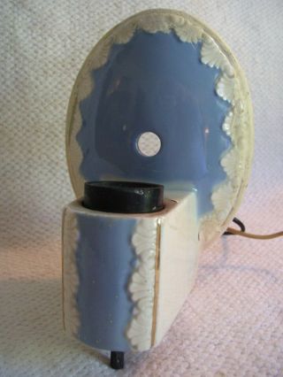 Vintage Blue Ceramic Porcelain Art Deco Wall Sconce Light Bathroom Fixture