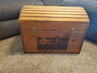 Very Rare Vintage Ducks Unlimited Box Chest Trunk Dovetail Large Treasure Chest