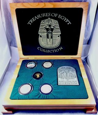 1993 Treasures Of Ancient Egypt Gold & Silver Set 0.  27 Ozt Gold,  2.  89 Ozt Silver