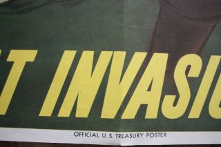 WWII INVASION WAR BOND POSTER USAAF NAVY ARMY P39 D DAY NORMANDY 1944 8