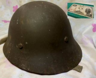Ww2 Japanese Army Combat Helmet With Inner Soldier Name H102 Bill Of 1946