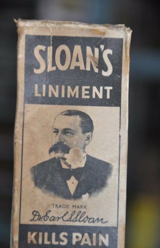 Vintage Boxed Sloan ' s Liniment Ad Glass Bottle,  London 3