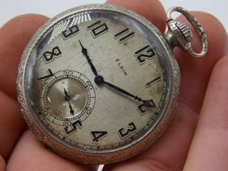 Vintage Antique Elgin Grade 303 12 Size Art Deco Gents Pocket Watch Gf 1920s
