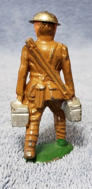 Vintage Barclay B69 Soldier ammunition carrier lead toy B - 069 734 ammo Manoil 2