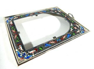 Antique 1800 ' s Imperial Russian Enamel Sterling 84 Icon Frame OKLAD 4