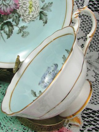 PARAGON CHRYSANTHEMUM WHITE & BLUE WIDE MOUTH TEA CUP AND SAUCER 5