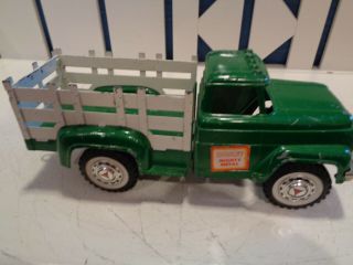 Vintage White And Green Hubley Mighty Metal Rack Side Pick Up Truck