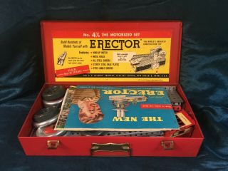 Vintage Erector No.  4 1/2 Motorized Set W/instructions Inside.