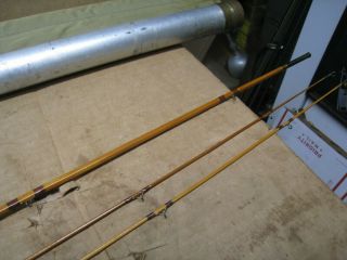 Vintage 3 Piece Payne Bamboo Fly Rod 7 1/2 FT (2) Tip Ends - Un - fished 5