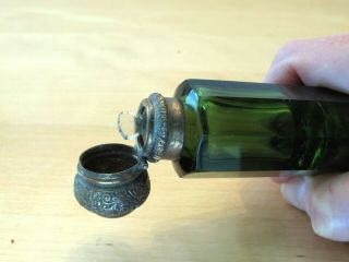Antique Green Glass Double End Perfume Scent Bottle 4