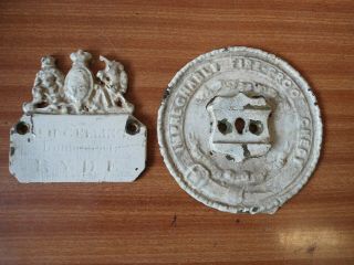 Brass Plaques From A Fireproof Chest (m H Gelling Ryde)