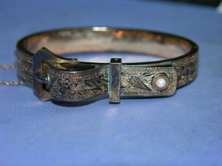 Vintage Victorian Period 14k Gold Bracelet In The Shape Of A Belt.  803 Ounces