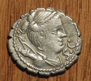 Ti Claudius Nero Denarius Serratus - Ancient Roman Coin