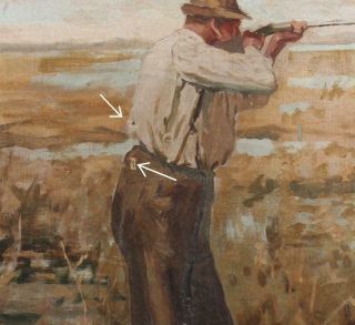 Antique American Illustration Bird Dog Hunting Oil Paintings aft.  Arthur B Frost 5