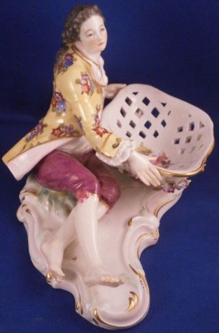 Antique 19thC Meissen Porcelain Figural Sweetmeat Dish Porzellan Figurine Figure 6