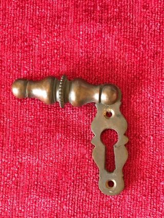 Antique Art Nouveau Solid Brass Key Hole Lock Escutcheon Hinged Cover Salvage