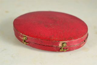 Victorian/estate - Found Fine Red Pocket Watch/brooch/jewelry Box/holder W/ Clasps