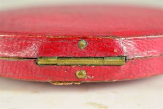 Victorian/Estate - Found Fine Red Pocket Watch/Brooch/Jewelry Box/Holder w/ Clasps 4