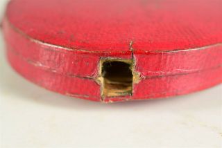 Victorian/Estate - Found Fine Red Pocket Watch/Brooch/Jewelry Box/Holder w/ Clasps 5