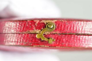 Victorian/Estate - Found Fine Red Pocket Watch/Brooch/Jewelry Box/Holder w/ Clasps 7