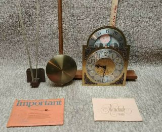 Vintage Herschede Tall Case Clock Movement & Chimes Parts