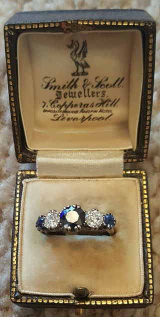 Antique sapphire and diamond ring 2