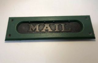 Vintage Brass Door W/metal Frame Spring Loaded Door Letter Mail Slot Painted